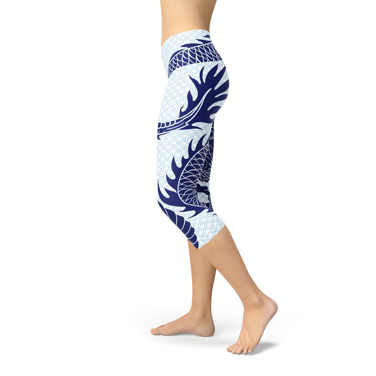 Womens Japanese Dragon Capri Leggings - Anna's Shop