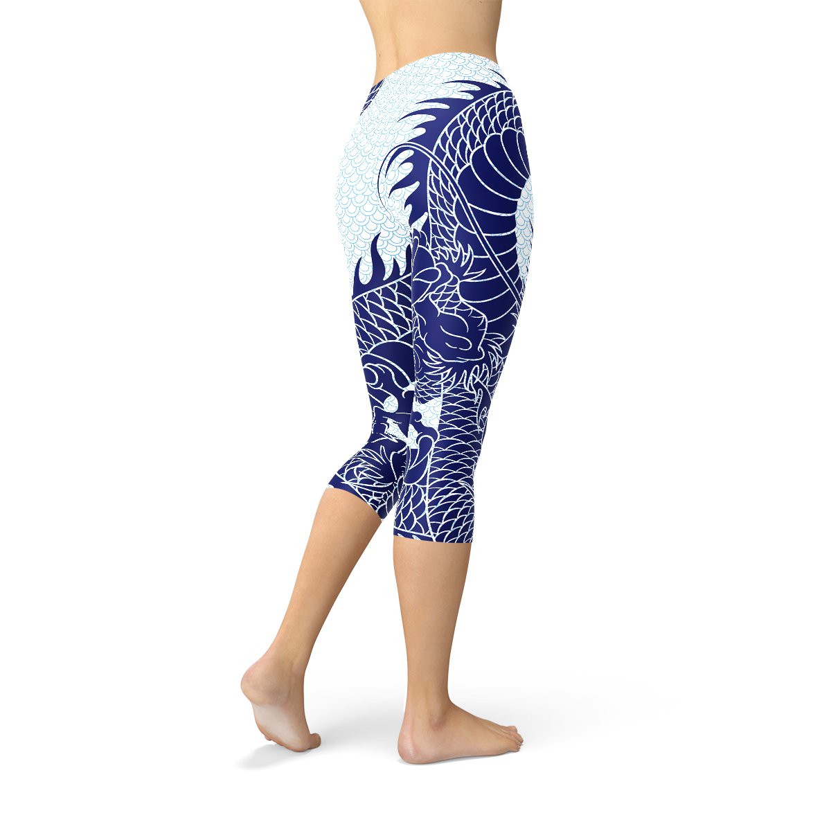 Womens Japanese Dragon Capri Leggings - Anna's Shop