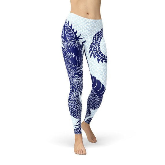 Womens Japanese Dragon Leggings - Anna's Shop