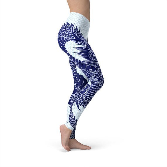 Womens Japanese Dragon Leggings - Anna's Shop