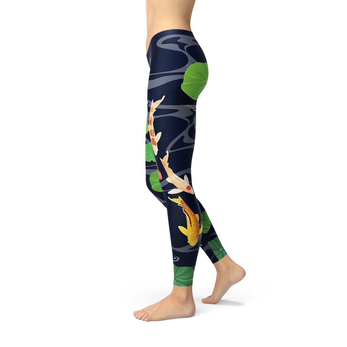 Womens Koi Fish in Pond Leggings - Anna's Shop