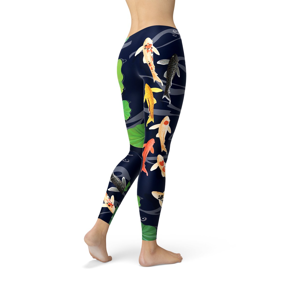 Womens Koi Fish in Pond Leggings - Anna's Shop