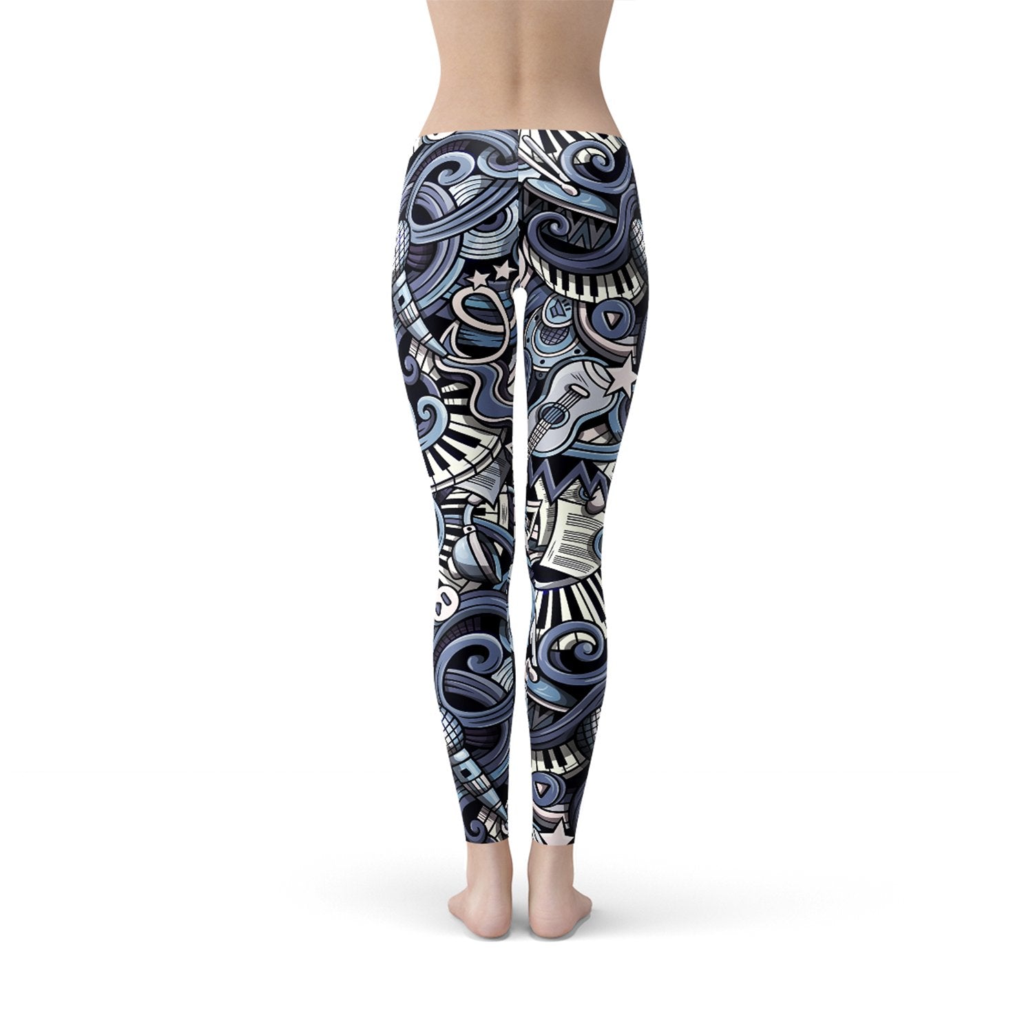 Womens Music Blue Leggings - Anna's Shop