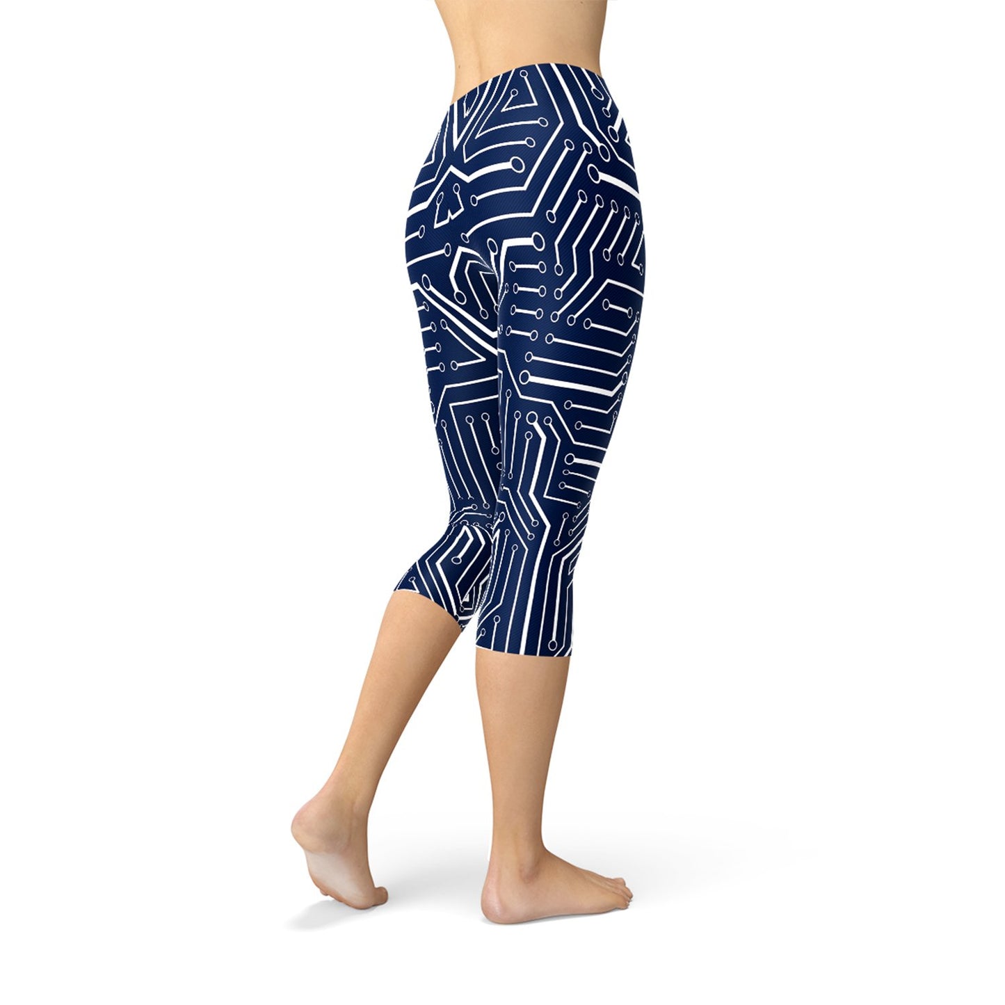 Womens Navy Blue Circuit Capri Leggings - Anna's Shop