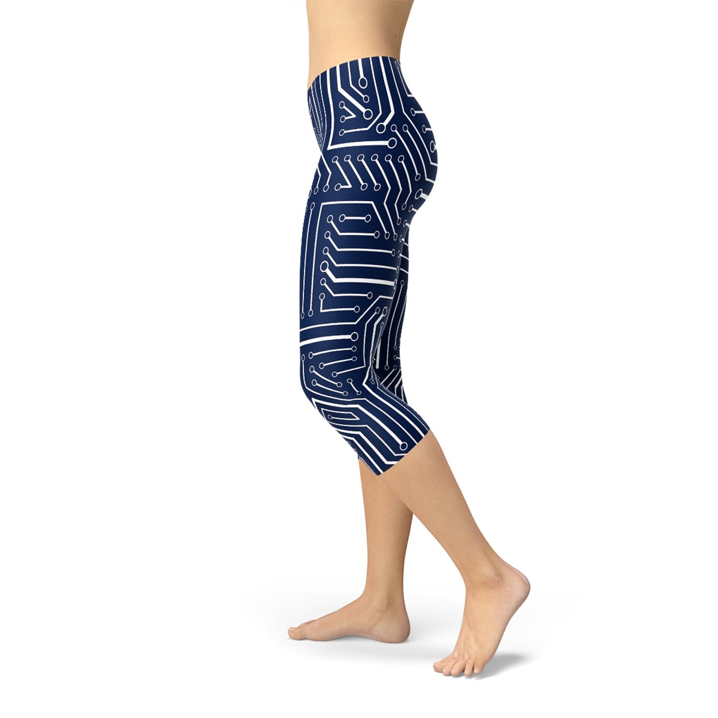 Womens Navy Blue Circuit Capri Leggings - Anna's Shop