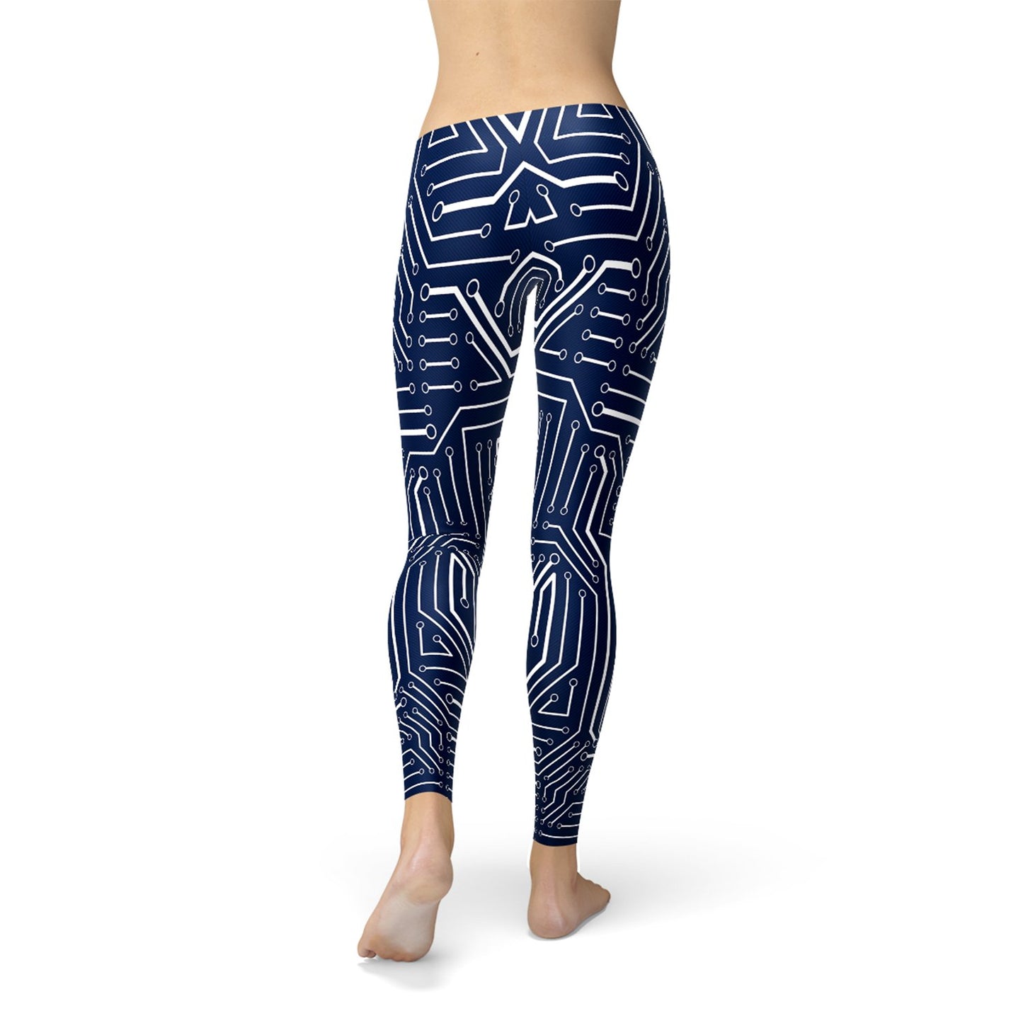 Womens Navy Blue Circuit Leggings - Anna's Shop