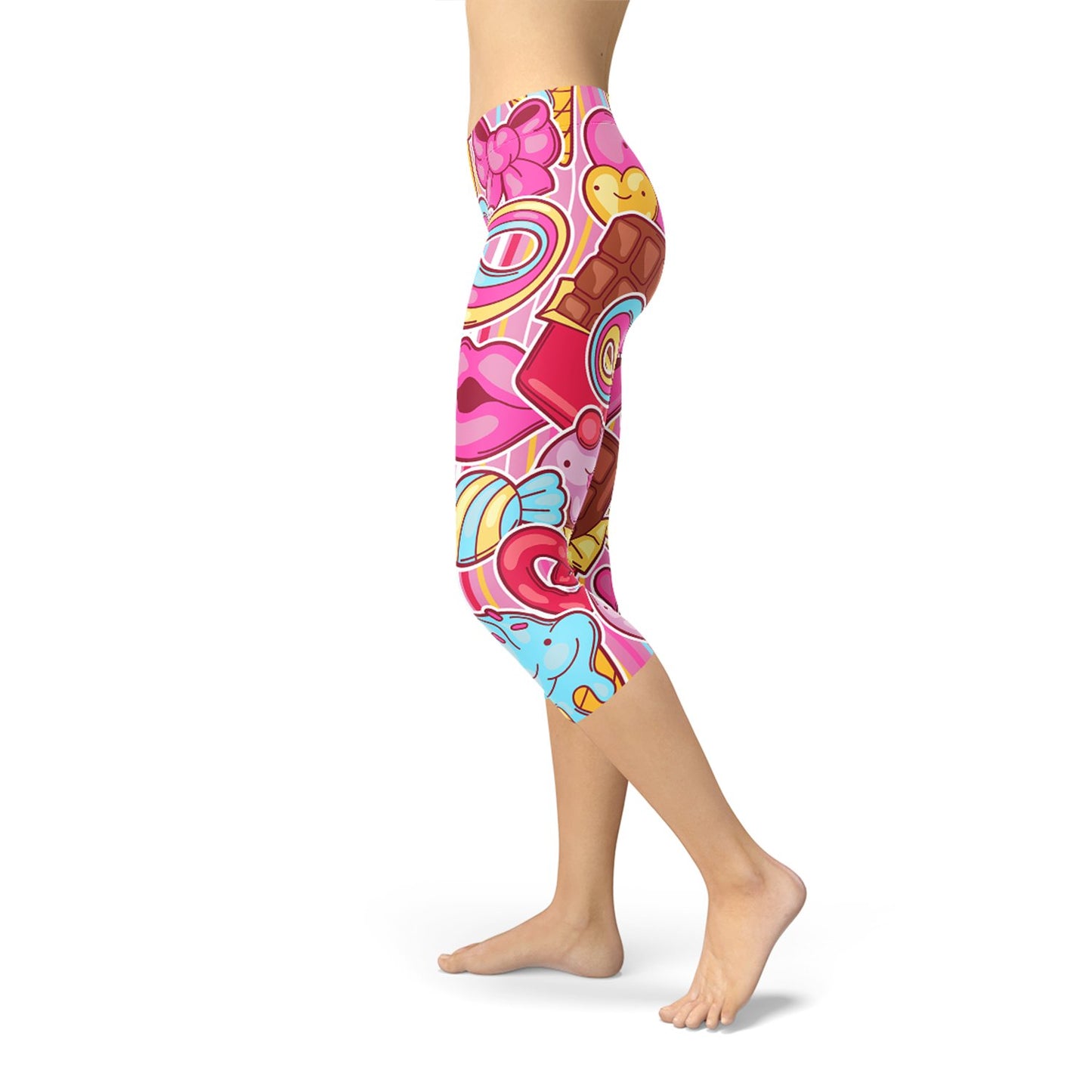 Womens Pink Candy Kawaii Capri Legging - Anna's Shop