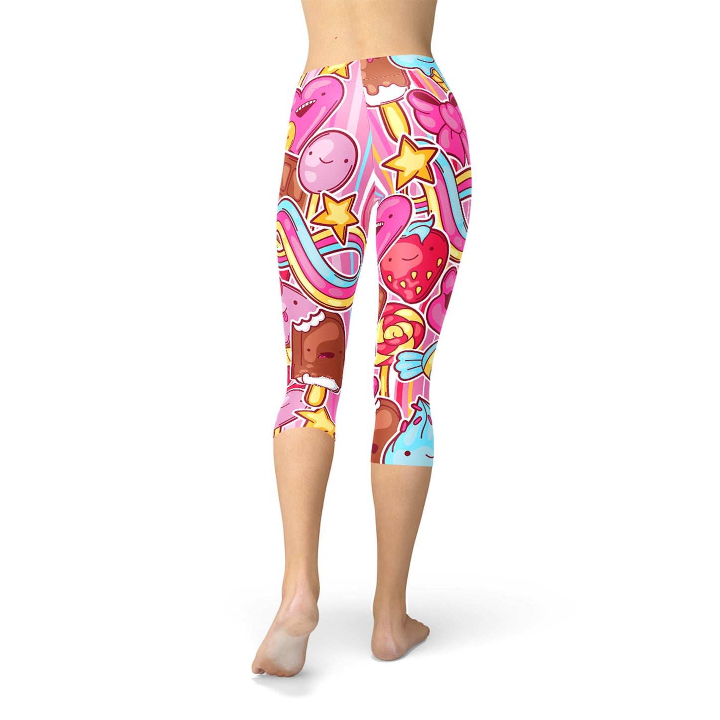 Womens Pink Candy Kawaii Capri Legging - Anna's Shop