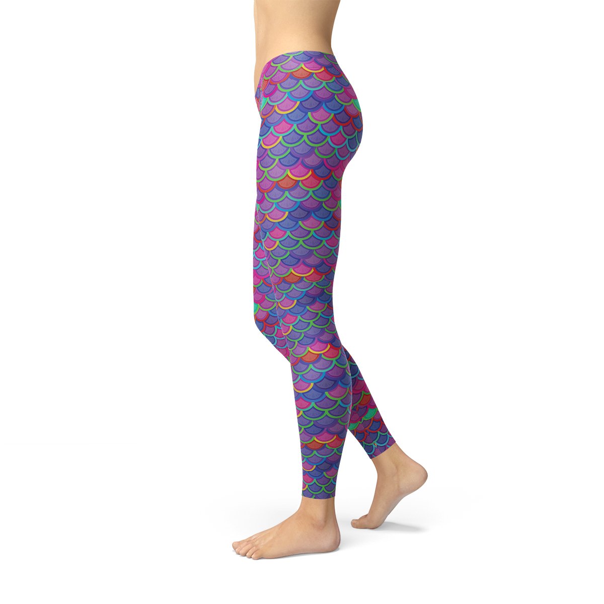 Womens Pink Purple Mermaid Leggings - Anna's Shop