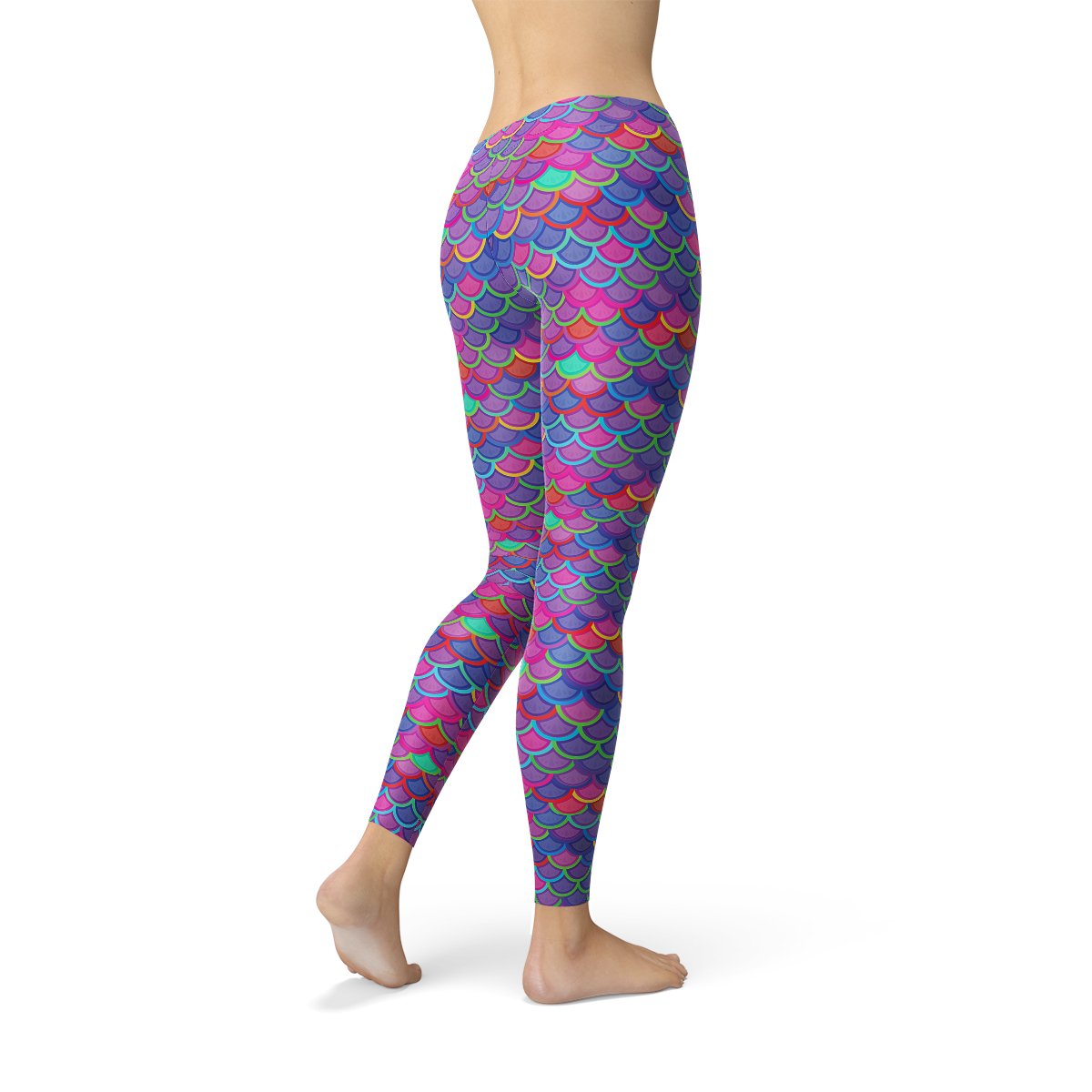 Womens Pink Purple Mermaid Leggings - Anna's Shop