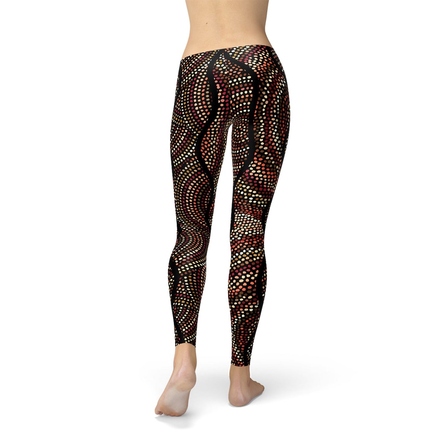 Womens Polka Dots Aboriginal Artwork Leggings (V1) - Anna's Shop