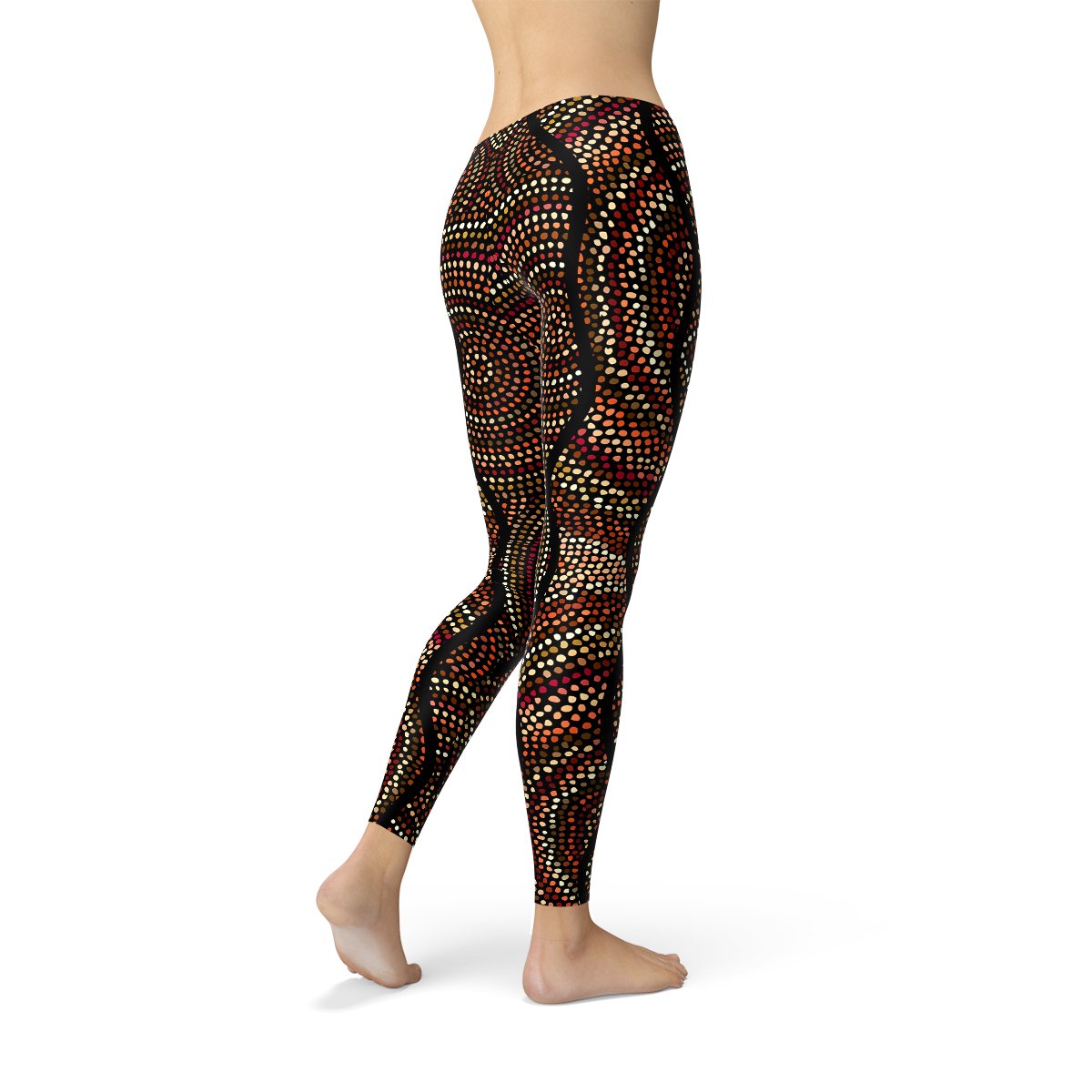 Womens Polka Dots Aboriginal Artwork Leggings (V2) - Anna's Shop