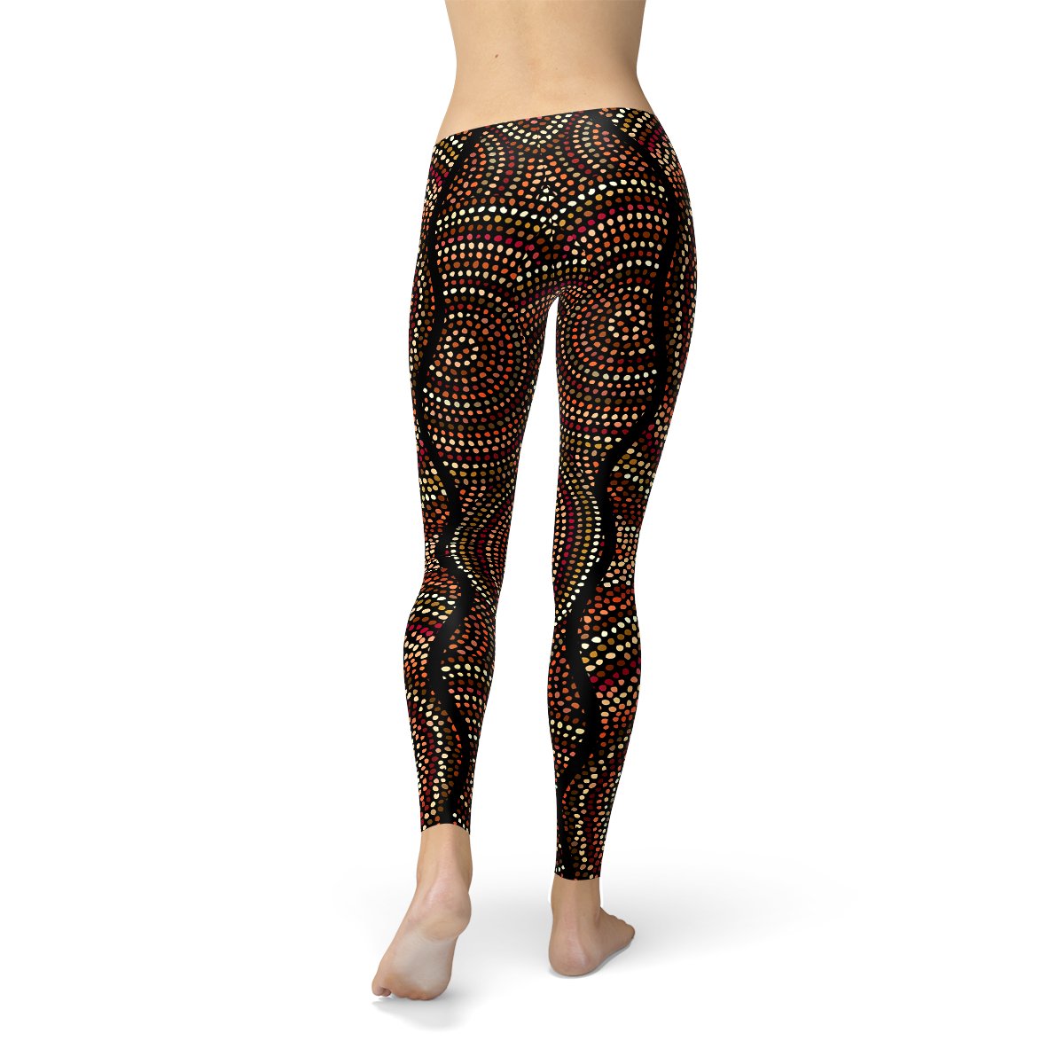 Womens Polka Dots Aboriginal Artwork Leggings (V2) - Anna's Shop