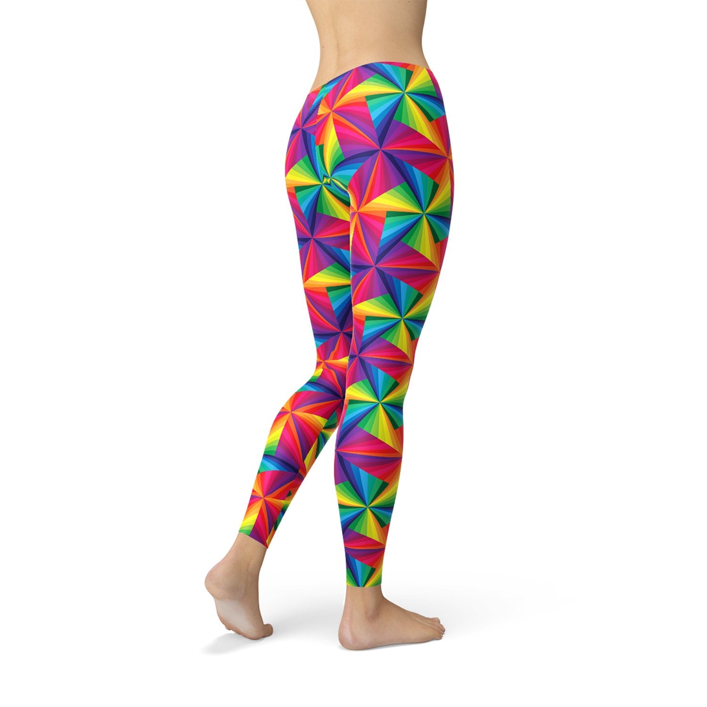 Womens Rainbow Pinwheel Leggings - Anna's Shop