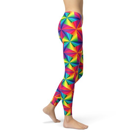 Womens Rainbow Pinwheel Leggings - Anna's Shop