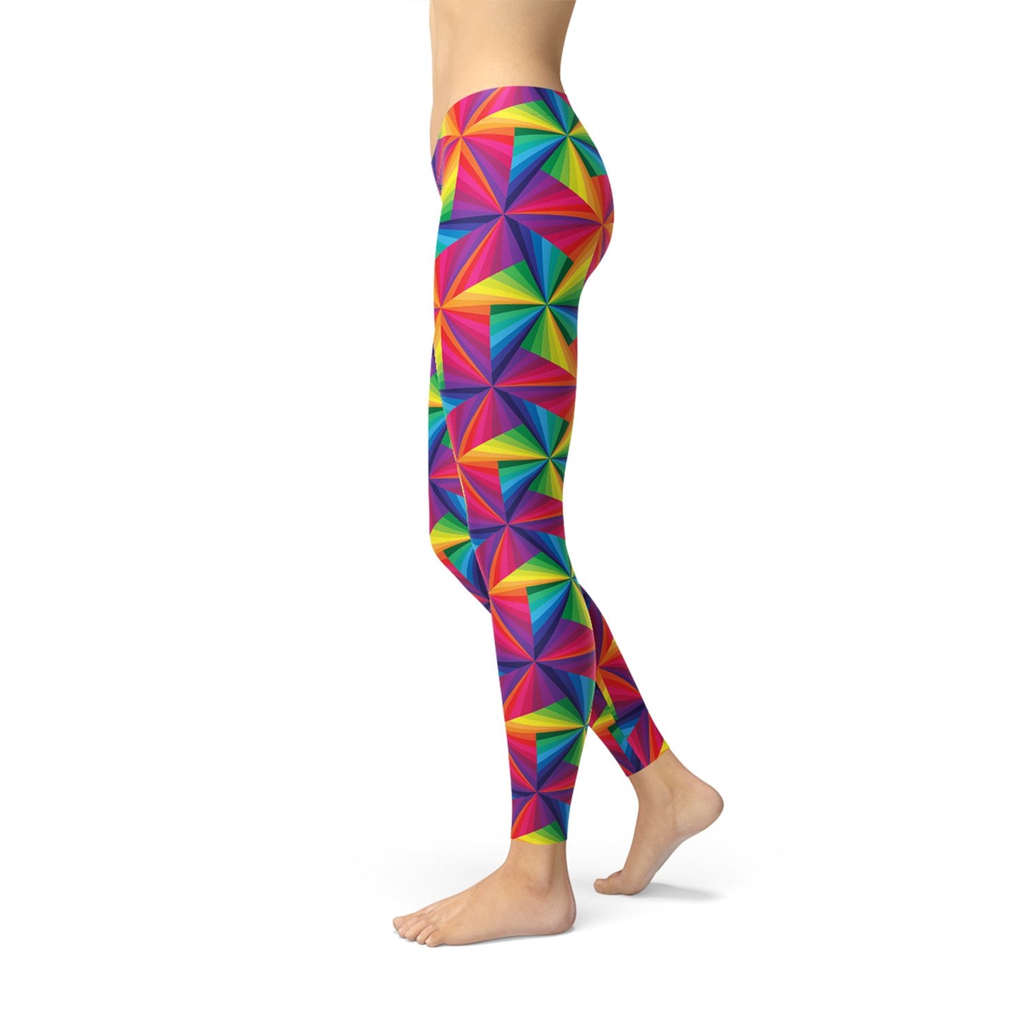 Womens Rainbow Pinwheel Leggings - Anna's Shop