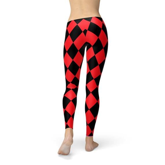 Womens Red and Black Jester Leggings - Anna's Shop