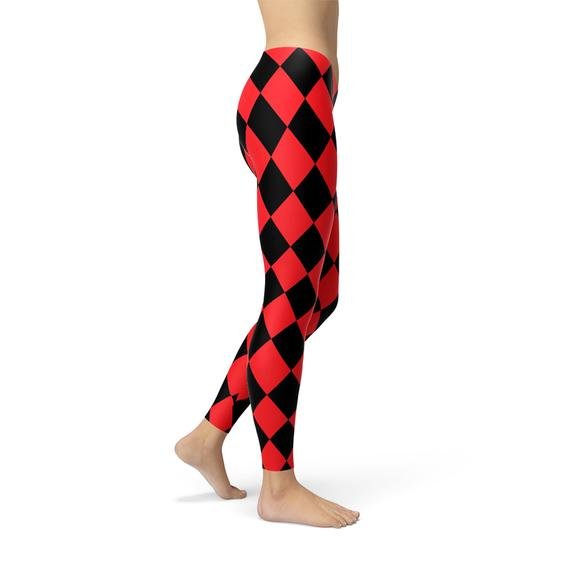 Womens Red and Black Jester Leggings - Anna's Shop