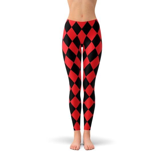 Womens Red and Black Jester Leggings - Anna's Shop