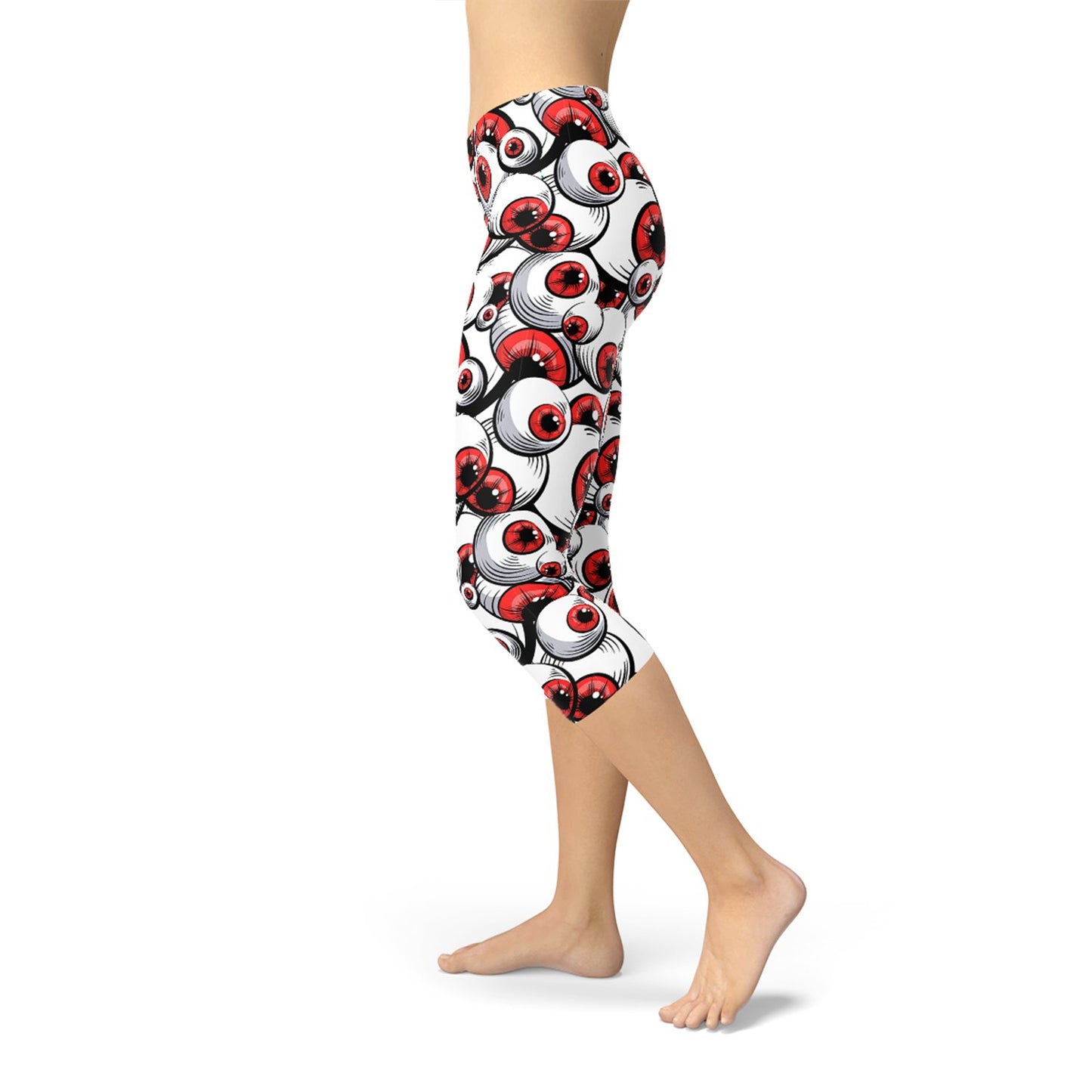 Womens Red Eye Balls Capri Leggings - Anna's Shop