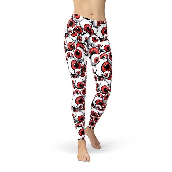 Womens Red Eye Balls Leggings - Anna's Shop