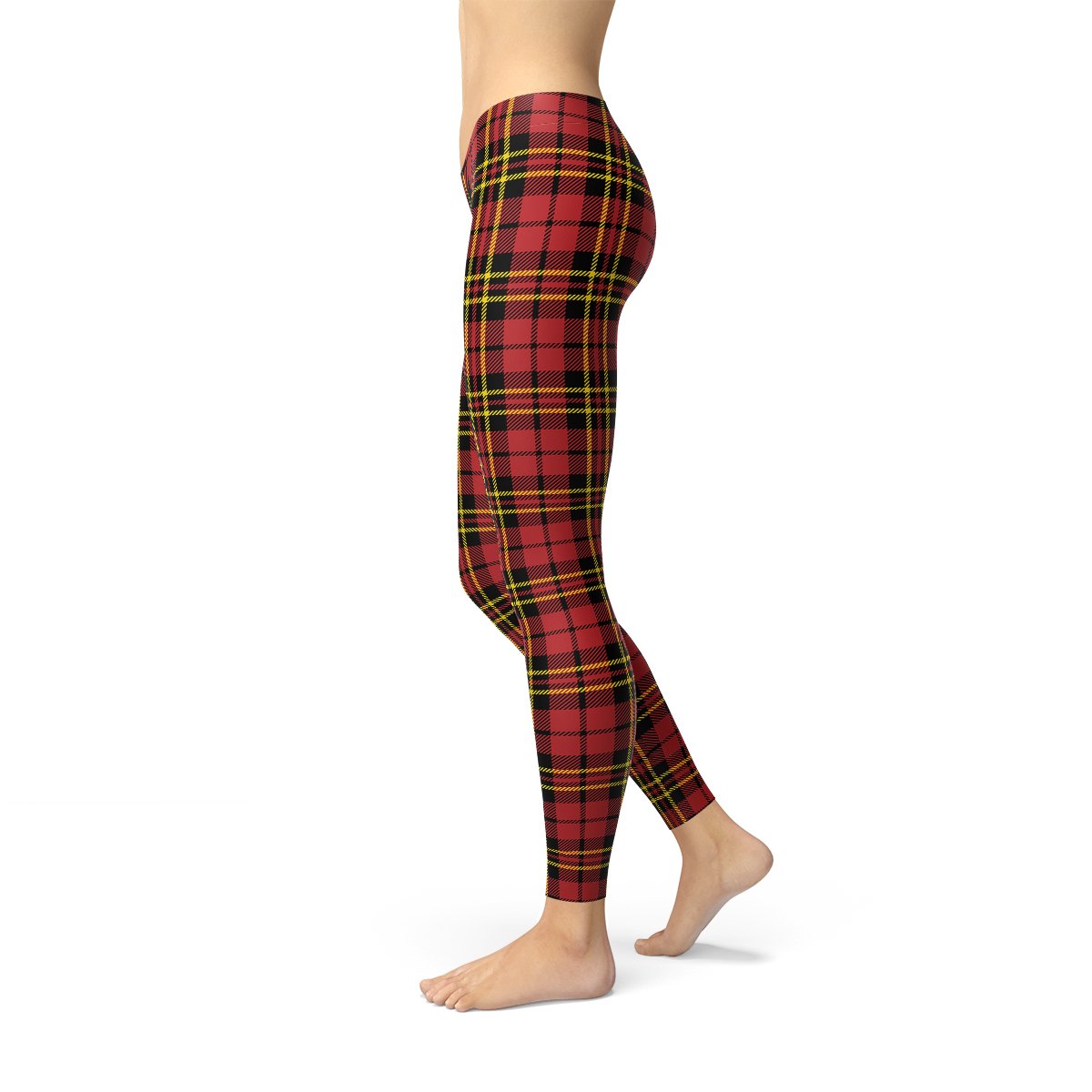 Womens Red Plaid Tartan Leggings - Anna's Shop