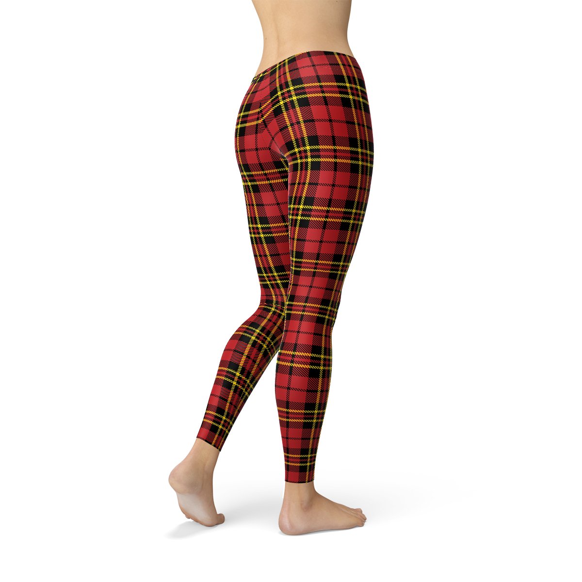 Womens Red Plaid Tartan Leggings - Anna's Shop