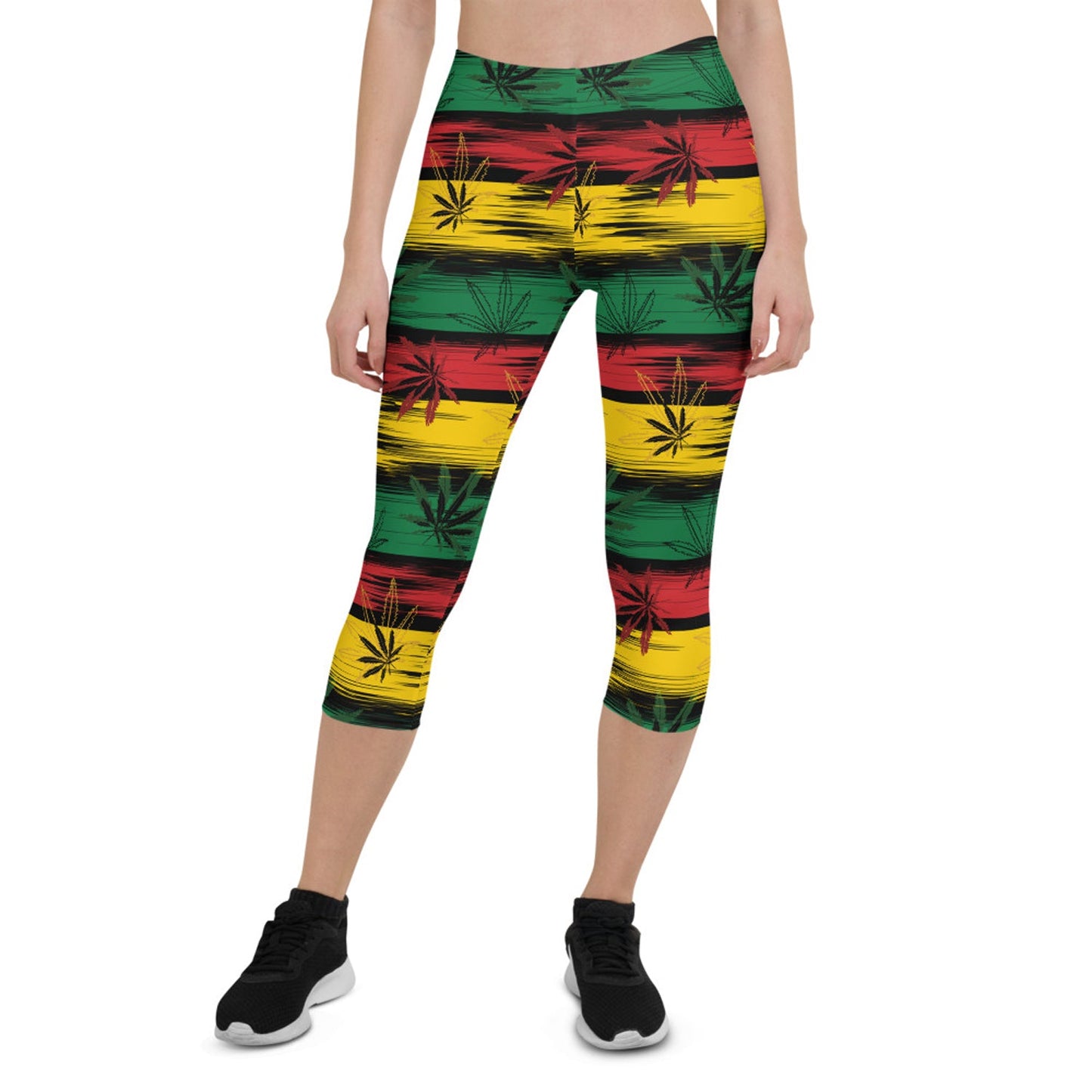 Womens Reggae and Cannabis Capri Leggings - Anna's Shop