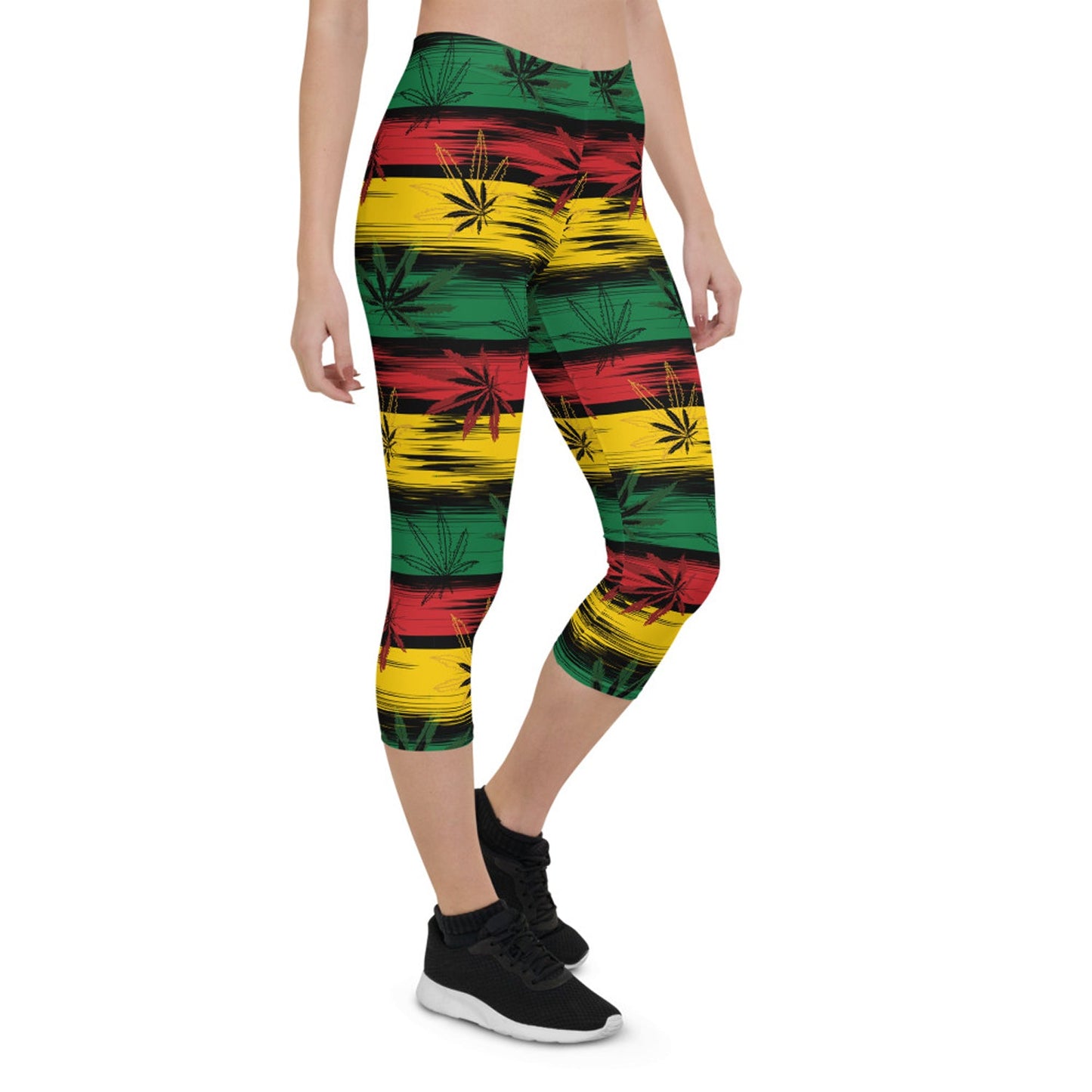 Womens Reggae and Cannabis Capri Leggings - Anna's Shop