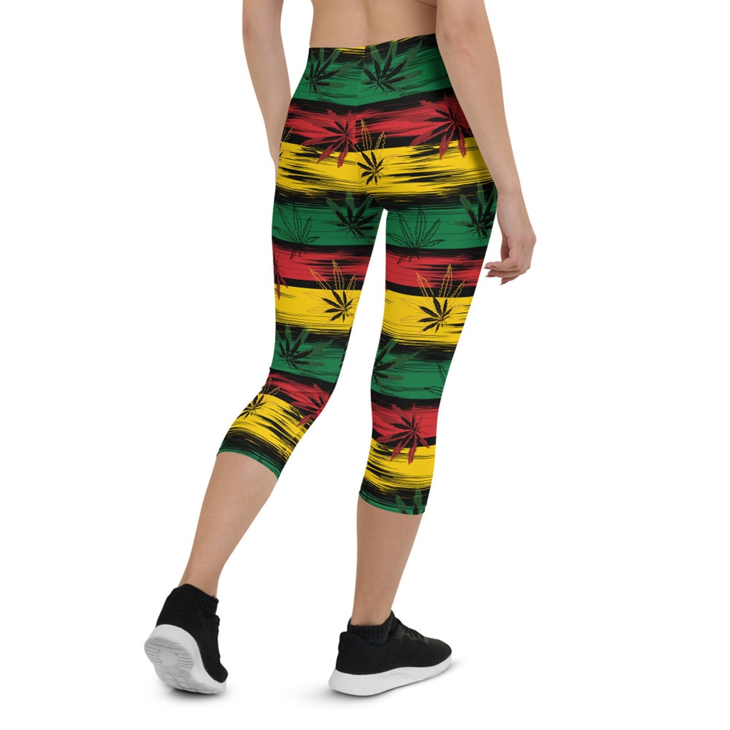 Womens Reggae and Cannabis Capri Leggings - Anna's Shop