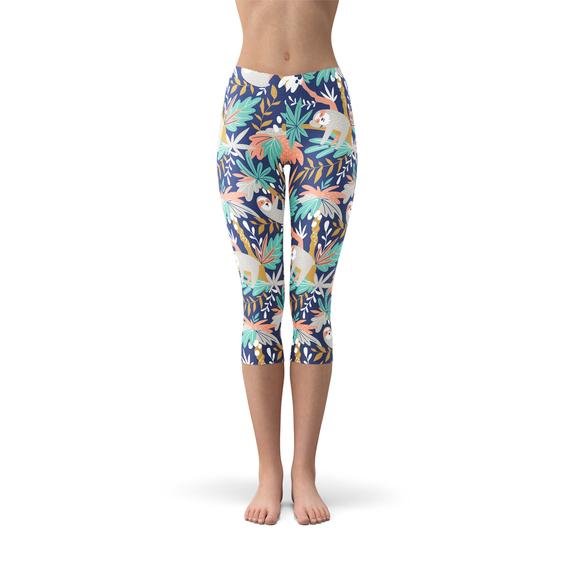 Womens Sloth Capri Leggings - Anna's Shop