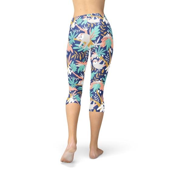 Womens Sloth Capri Leggings - Anna's Shop