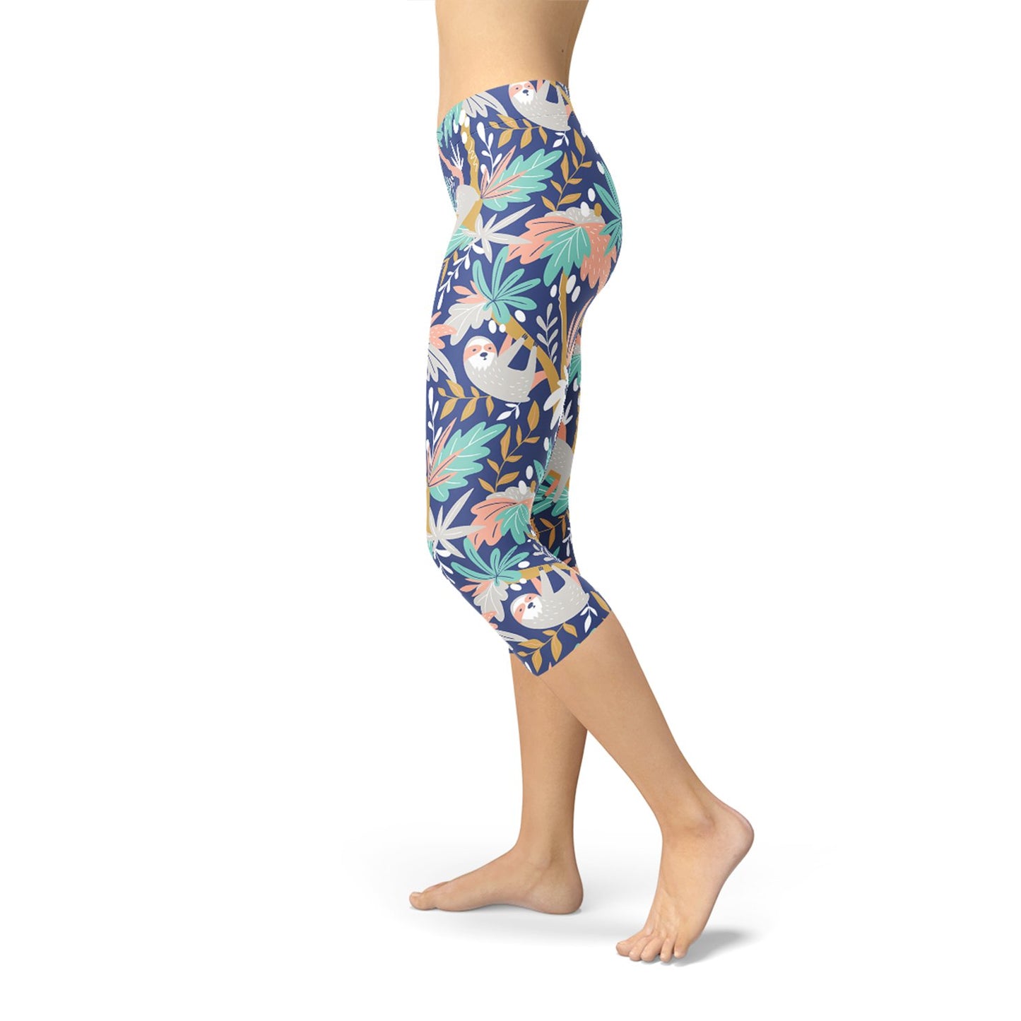 Womens Sloth Capri Leggings - Anna's Shop