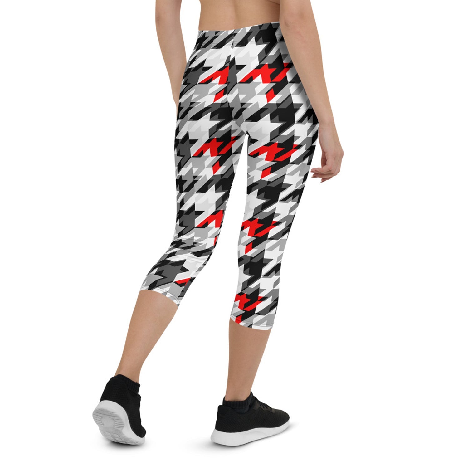 Womens Sports Houndstooth Capri Leggings - Anna's Shop