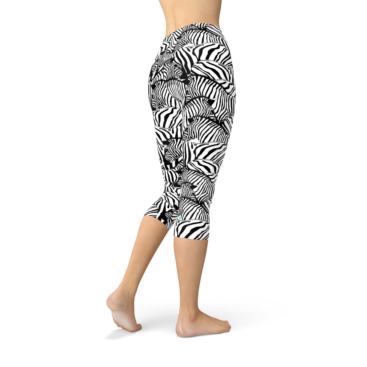 Womens Zebra Stripe Capri Leggings - Anna's Shop