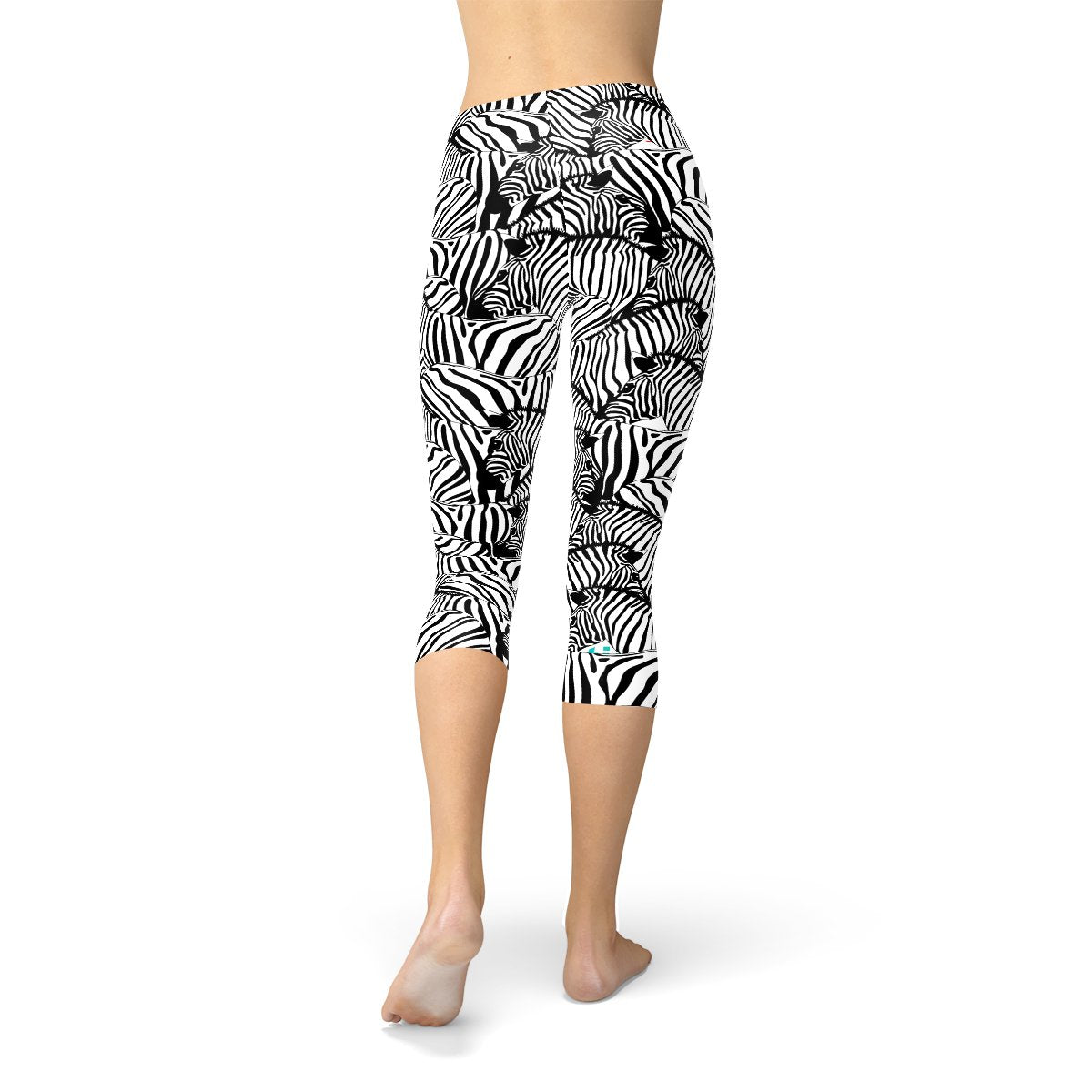 Womens Zebra Stripe Capri Leggings - Anna's Shop