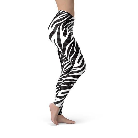 Womens Zebra Stripes Leggings - Anna's Shop