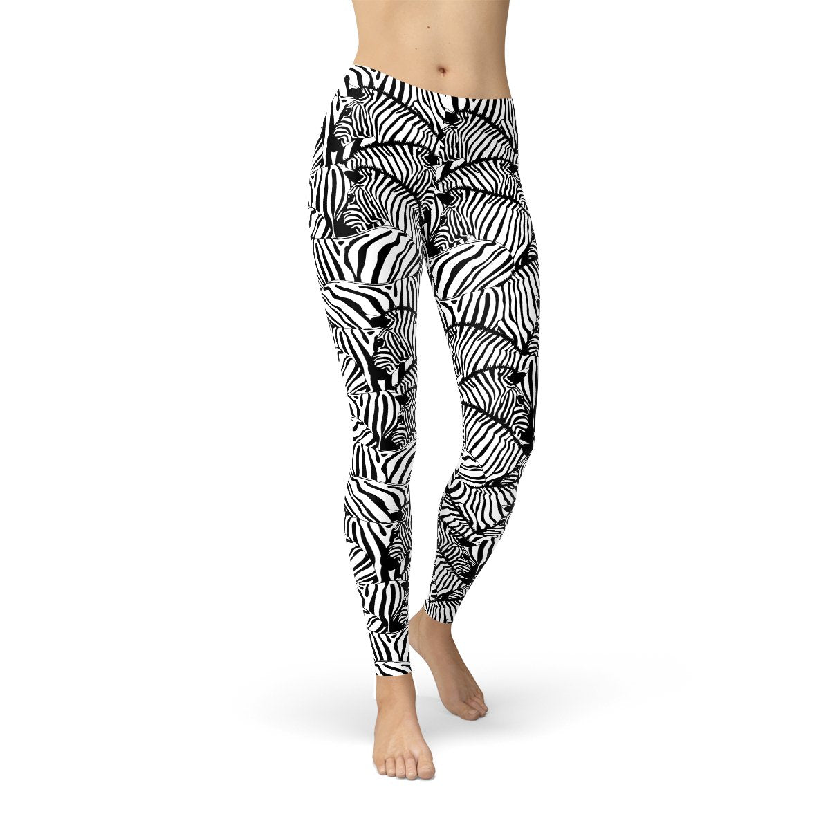 Womens Zebra Stripes Leggings - Anna's Shop