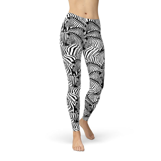 Womens Zebra Stripes Leggings - Anna's Shop