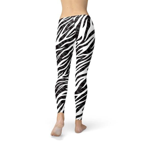 Womens Zebra Stripes Leggings - Anna's Shop