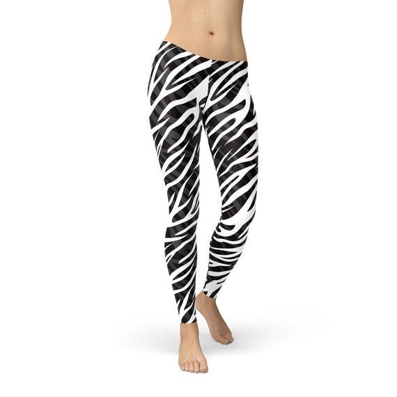 Womens Zebra Stripes Leggings - Anna's Shop