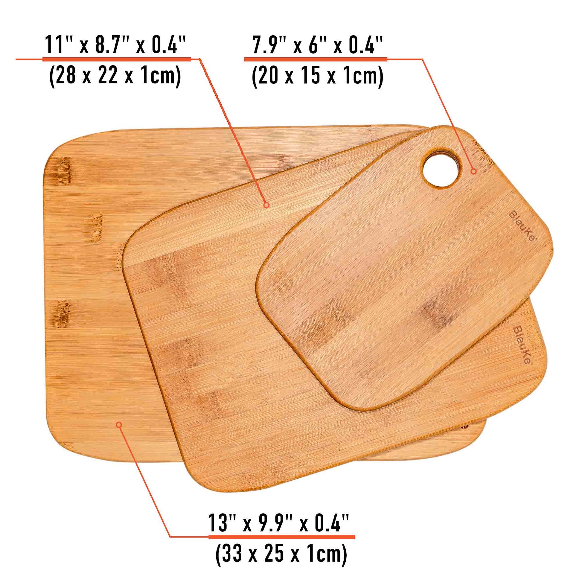 Wooden Cutting Boards for Kitchen - Bamboo Chopping Board Set of 3 - Anna's Shop