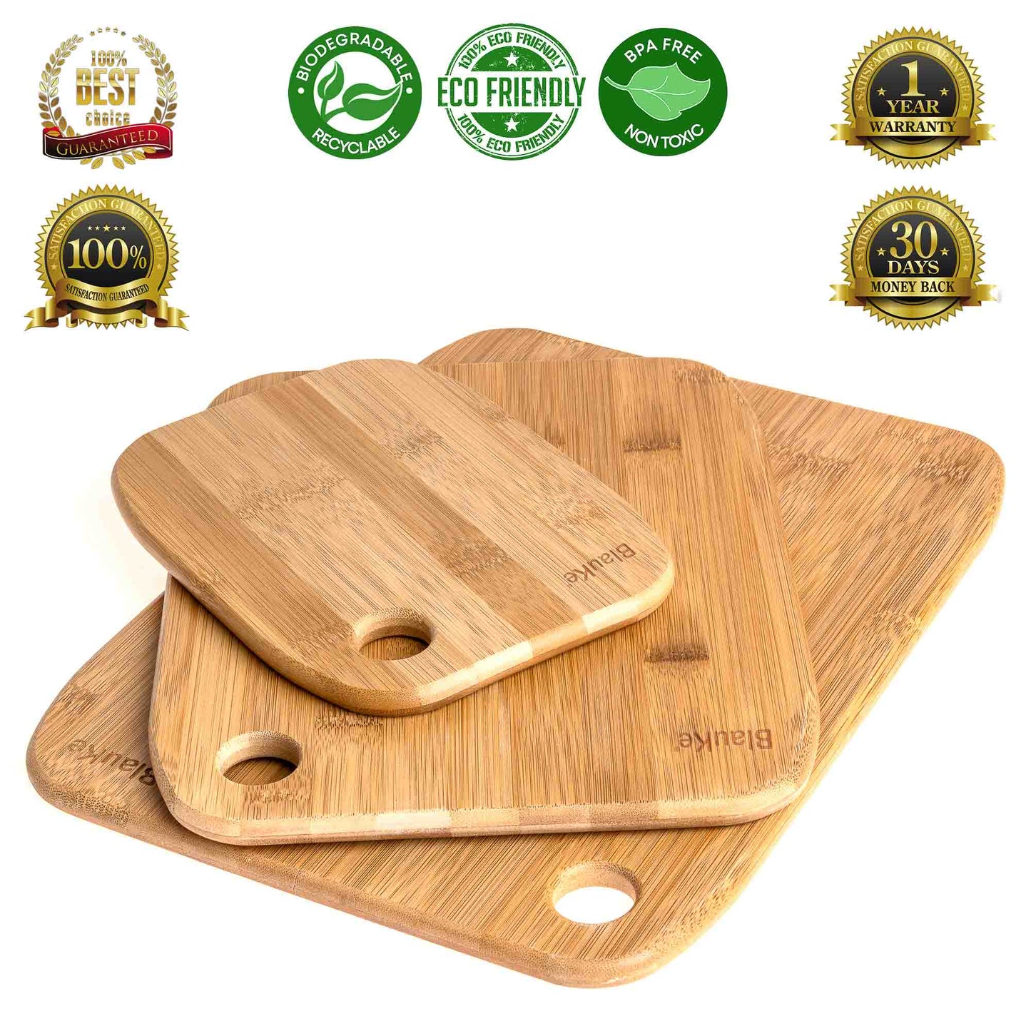 Wooden Cutting Boards for Kitchen - Bamboo Chopping Board Set of 3 - Anna's Shop