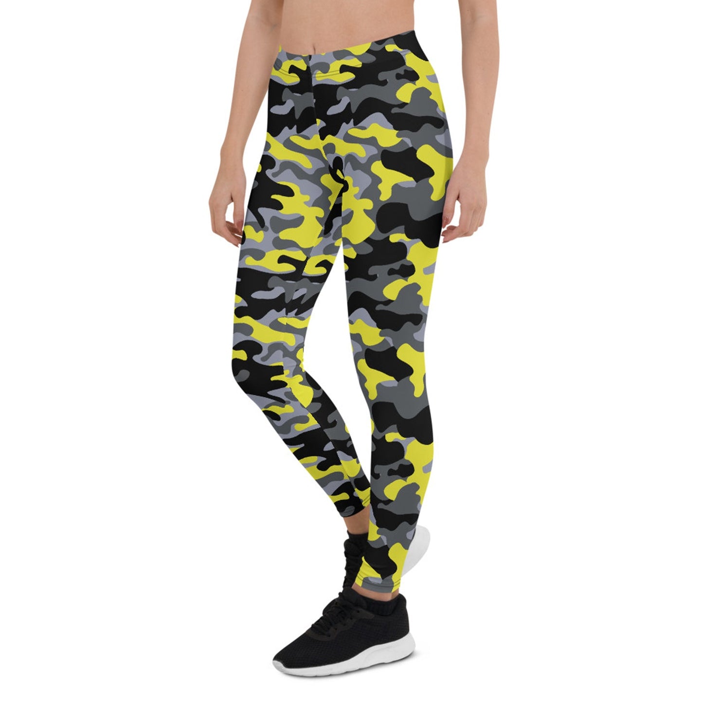 Yellow and Gray Camo Leggings for Women - Anna's Shop