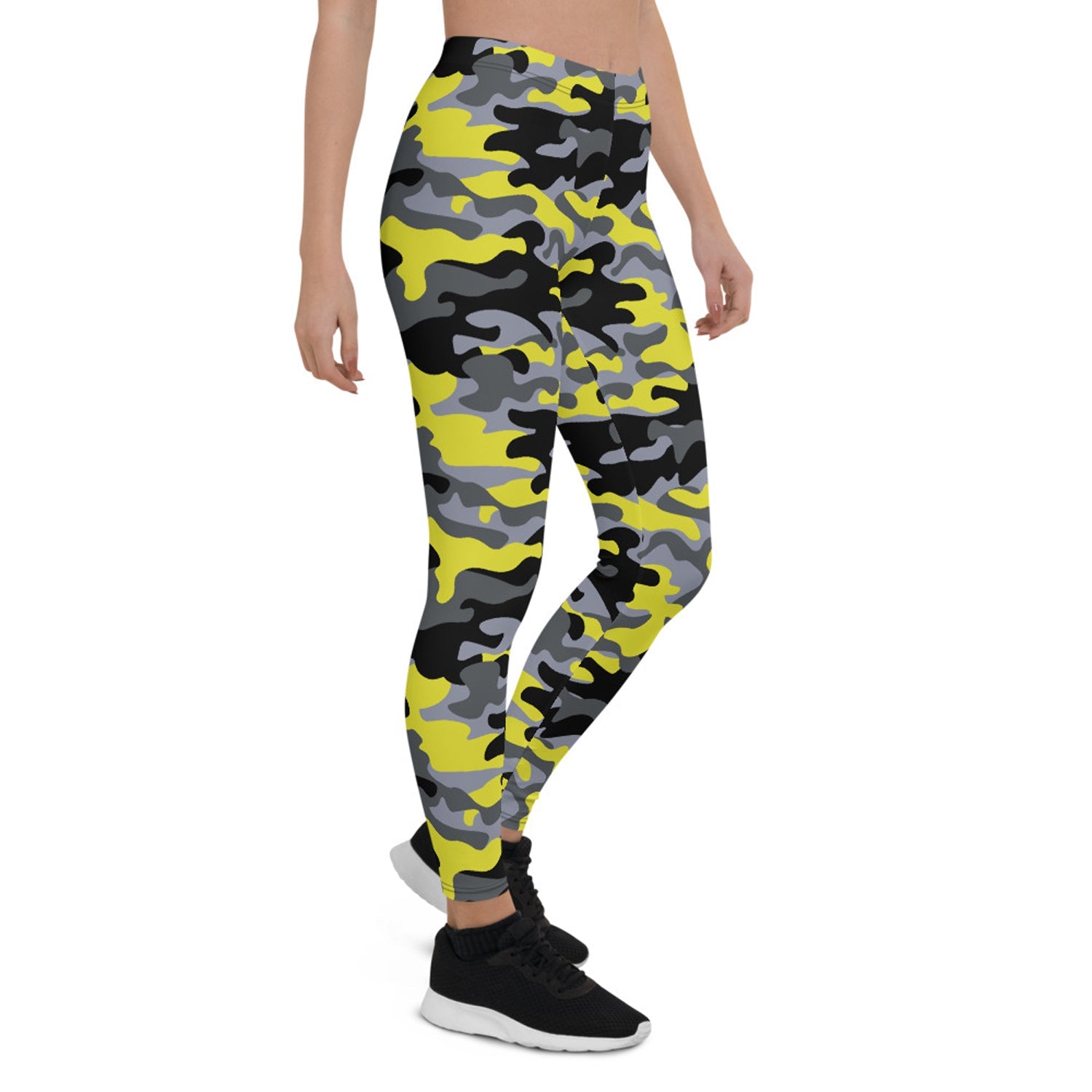 Yellow and Gray Camo Leggings for Women - Anna's Shop