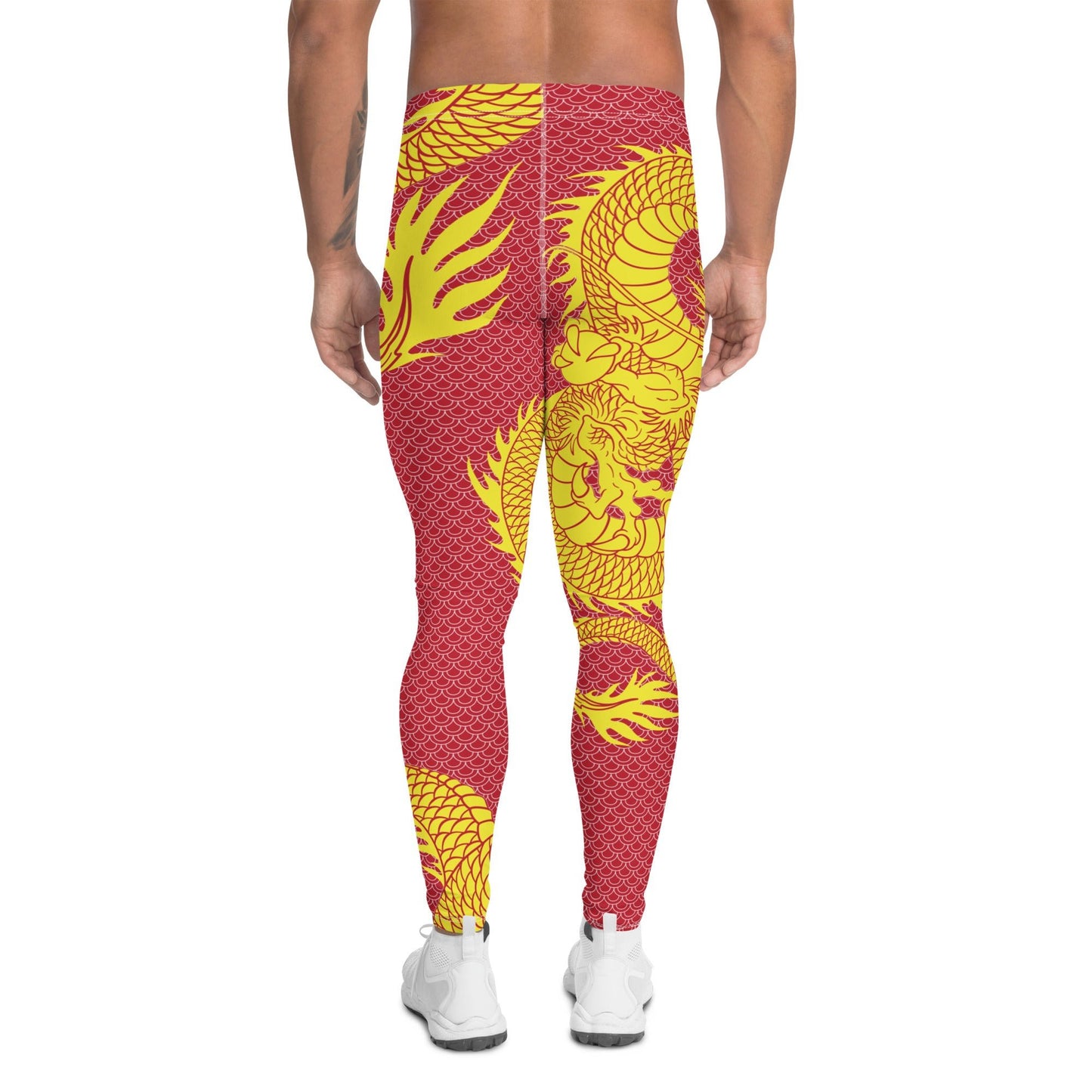 Yellow Dragon Red Leggings for Men - Anna's Shop