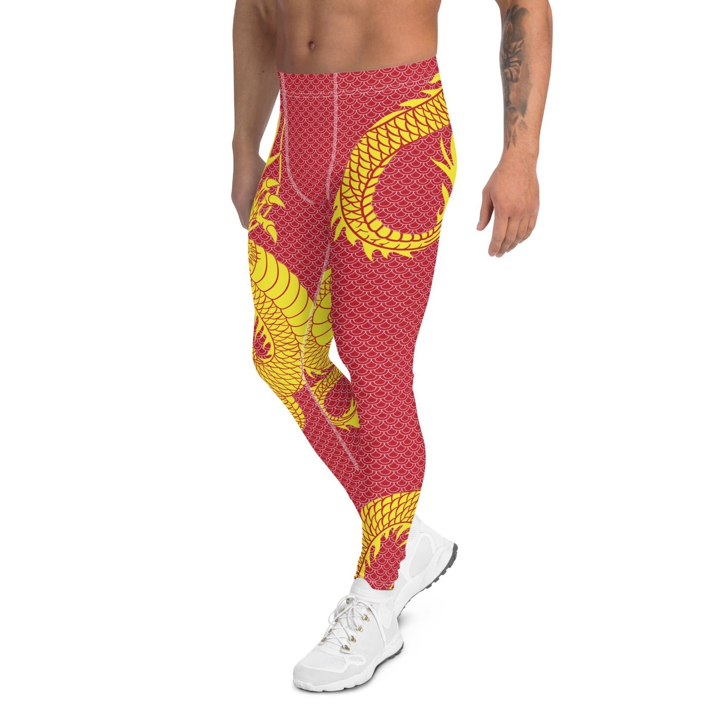 Yellow Dragon Red Leggings for Men - Anna's Shop