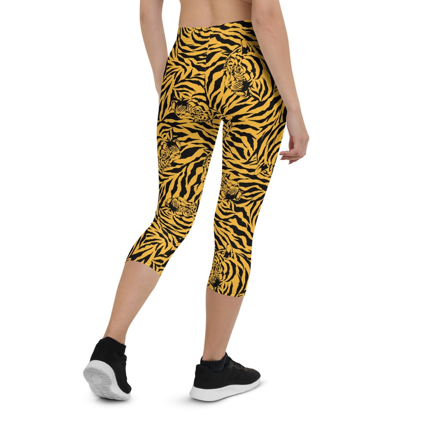 Yellow Tiger Capri Leggings for Women - Anna's Shop